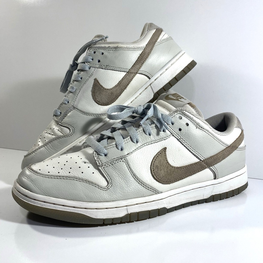 Nike Mens Size 10 Dunk Low FJ4188-001 Phantom Khaki Leather Athletic Sneakers